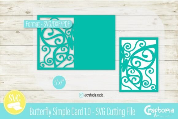 Download Butterfly Simple Swirl Card – SVG File - Simple Collection