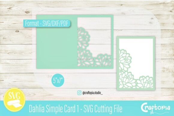 Download Dahlia Simple Card – SVG Cutting File - Simple Collection