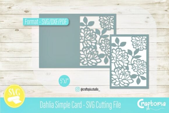 Download Dahlia Simple Card – SVG Cutting File - Simple Collection